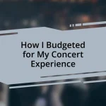 How I Budgeted for My Concert Experience