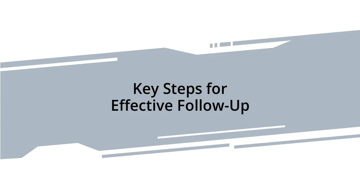 Key Steps for Effective Follow-Up